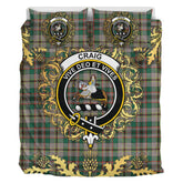 Craig Ancient Tartan Crest Bedding Set - Golden Thistle Style